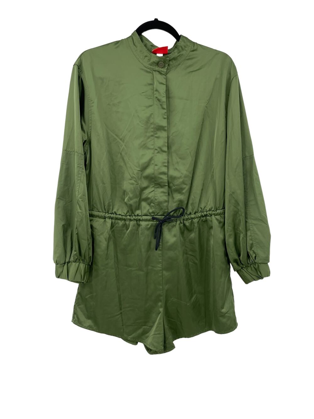 Hunter X Target Romper Womens Medium Long Sleeve Zip Tie Waist Olive Green